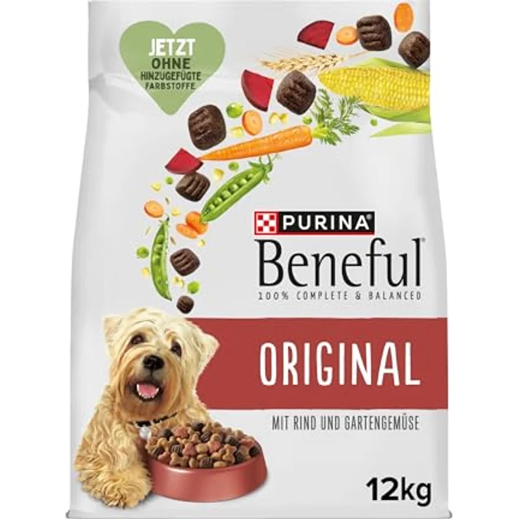 Beneful Original Hundefutter trocken, mit Rind und Gartengemüse, 12kg Packung für gesunde Verdauung und glänzendes Fell – Bild 1