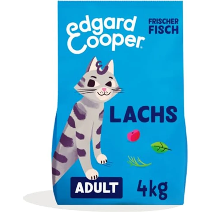 Edgard & Cooper Katze Trockenfutter Adult, 4kg Atlantik-Lachs mit Cranberrys, Basilikum und Dill – Bild 1