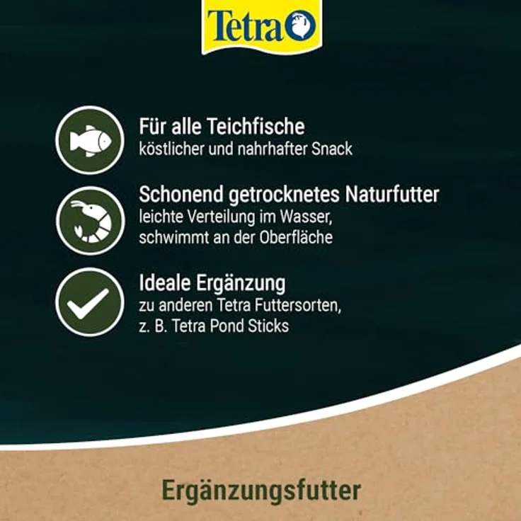 Tetra Pond Shrimp Mix, Snack für Teichfische mit 100% natürlichen Shrimps und Gammarus, reich an Proteinen, 1 L Dose – Bild 4