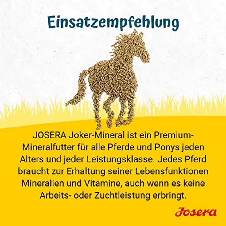 JOSERA Joker Mineral, 4 kg Mineralfutter für alle Pferderassen, Unterstützung von Haut-, Fell- und Hufgesundheit, klimaneutral, ohne Gentechnik – Bild 2