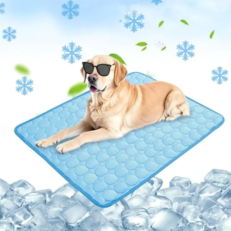 Chumix Kühlmatte Hund 100x70cm, weicher Stoff, rutschfest und pflegeleicht, antibakteriell behandelter Ruheplatz für Haustiere – Bild 1