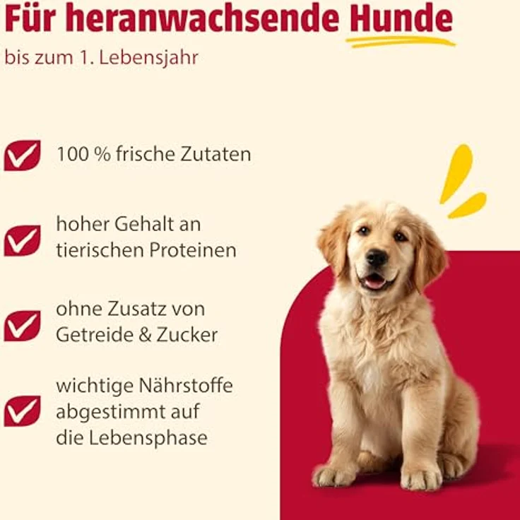 animonda GranCarno Nassfutter mit Rind + Huhn, 6 x 400g, getreidefreies Welpenfutter für junge Hunde, reich an frischem Fleisch und Omega-3  – Bild 5
