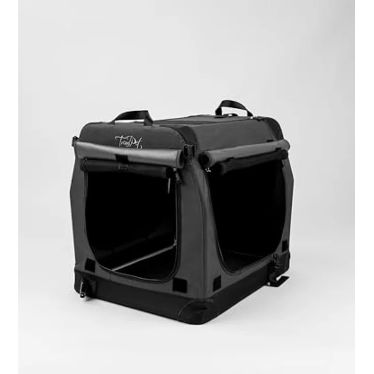 TrendPet TPX-Pro - Faltbare Hundebox mit Aluminium Rahmen, grau, L 60 x B 45 x H 50 cm, mit Verdunkelungsoption und YKK Reißverschlüssen – Bild 3