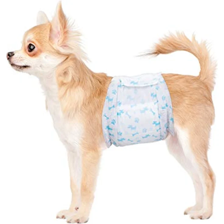 Flying Paws Rüdenwindel, 22 Stück, M Einweg-Hundewindeln für Rüden, super saugfähig, Passform 45-63 cm, atmungsaktives Design mit Pfotenmustern – Bild 1