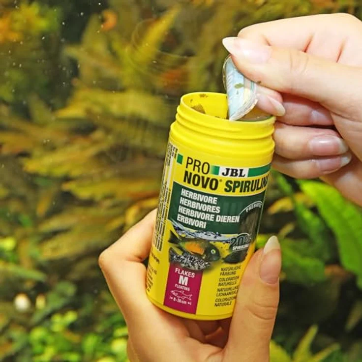 JBL PRONOVO SPIRULINA FLAKES, Fischfutter-Flocken für Aquarienfische 8-20 cm, Prebiotisch, 1000 ml – Bild 3