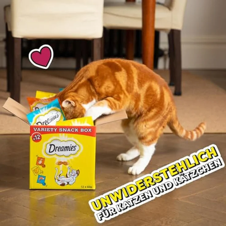 Dreamies Katzensnack Mix mit Huhn und Ente, cremiger Kern und knusprige Hülle, 6x60g – Bild 12