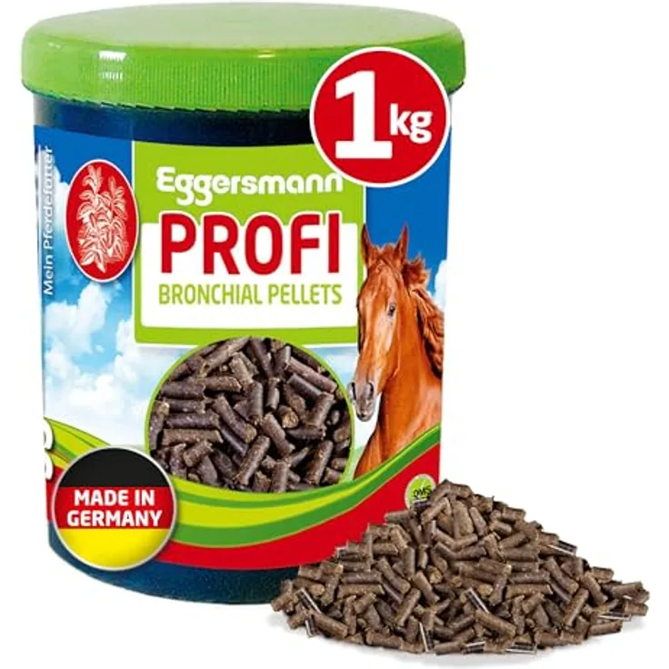 Eggersmann Mein Pferdefutter Profi Bronchial Pellets, 1 kg - Ergänzungsfuttermittel mit Kräutern, Vitaminen & Mineralstoffen für staubempfindliche Pferde