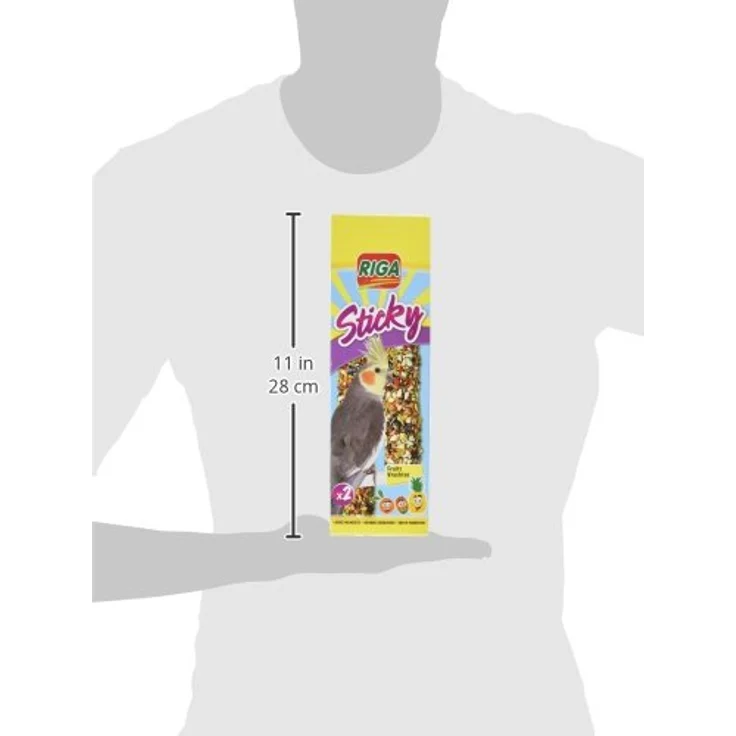 Riga Sticky mit Früchten für Großsittiche, gebackene Sticks aus Körnern und Getreide mit Apfel und Rosine, 2er Pack, 140 g – Bild 2