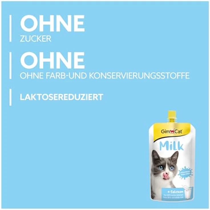 GimCat Milk, Katzenmilch aus laktosereduzierter Vollmilch mit Calcium, leicht bekömmlich - 200 ml Beutel – Bild 4
