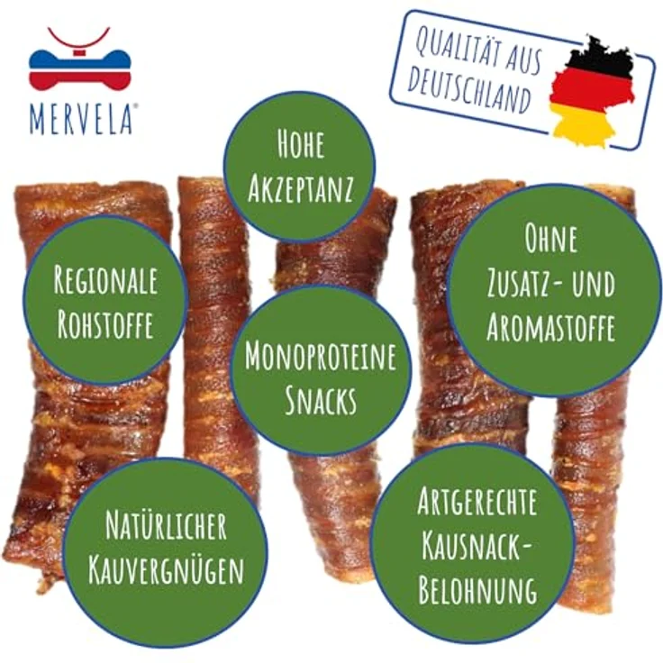MERVELA Pferdestrossen, 100% Pferd pur, getrocknete Snacks für sensible und hypoallergene Hunde, 1.000g, Qualität aus Deutschland – Bild 4