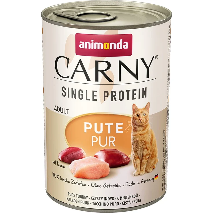 Animonda Carny Adult Pute pur, Katzen-Nassfutter mit ausgewogener Ernährung, 6x400g