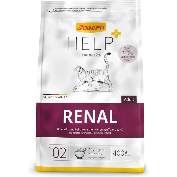 Josera Help Renal Katze, Trockenfutter für Nierenunterstützung, protein- und phosphorarm, 400g
