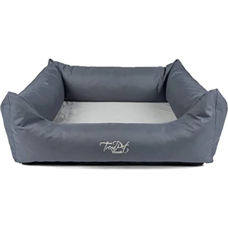 TrendPet Viscado, orthopädisches Hundebett grau mit gepolstertem Bezug, 5 cm viskoelastischer Wendematratze, wasserabweisend, 4 Größen, waschbar – Bild 5