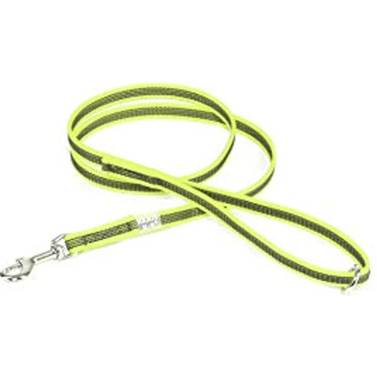 JULIUS K-9 IDC Color & Gray gumierte Leine, 14 mm x 1,2 m mit Schlaufe und O-Ring, stark und widerstandsfähig, Neon-Grau – Bild 2