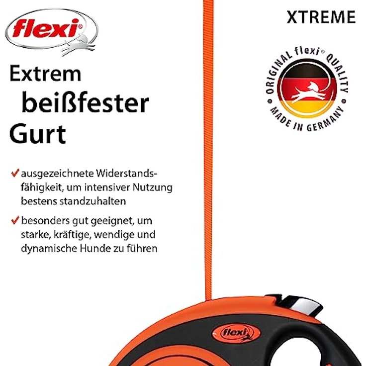 Flexi XTREME S schwarz/orange GURT 5 m – Bild 4