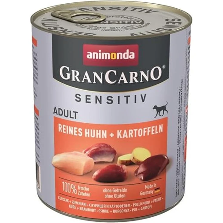 animonda GranCarno Sensitiv Huhn und Kartoffel, Getreidefreies Hunde-Nassfutter, 6x800g – Bild 2