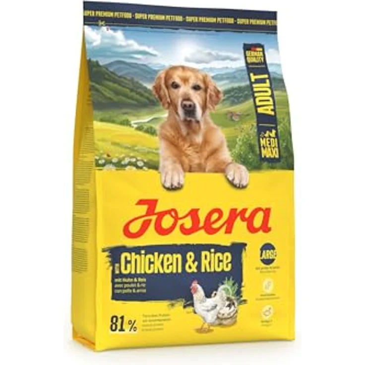 JOSERA Adult Large Huhn & Reis, Premium Trockenfutter für ausgewachsene Hunde großer Rassen, 3 kg, glutenfrei, mit Lachsöl, wertvolle Omega-3-Fettsäuren, XL-Kroketten gegen Schlingen – Bild 3
