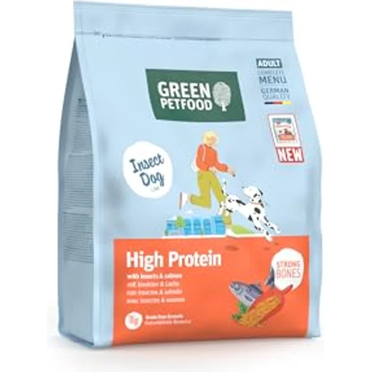 Green Petfood InsectDog High Protein Trockenfutter für Hunde, mit Insekten & Lachs, getreidefrei, 900 g, kleine Krokette – Bild 3