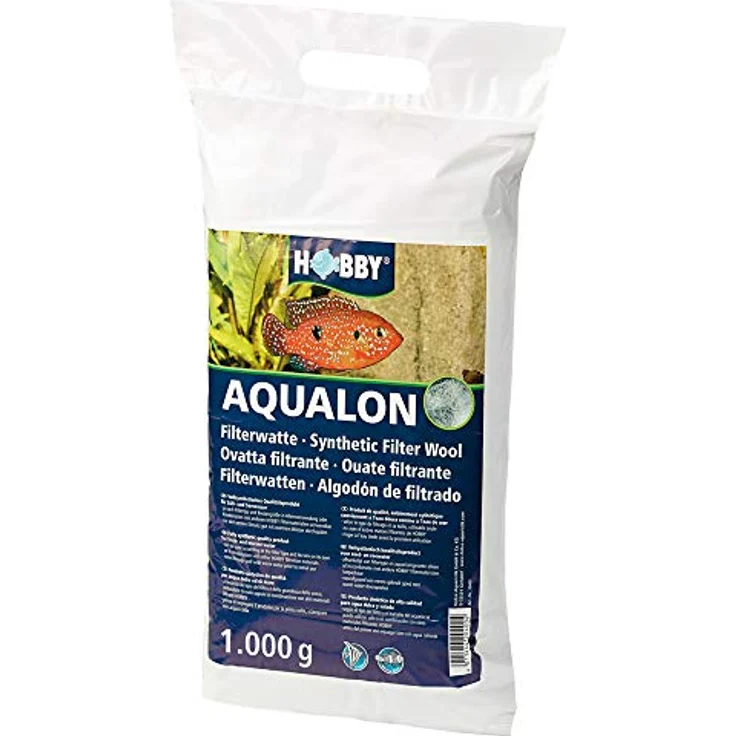 HOBBY Aqualon, Aquariumfilter Filterwatte, 1.000 g für groben Schmutz mit bakterieller Besiedlungsfähigkeit – Bild 1