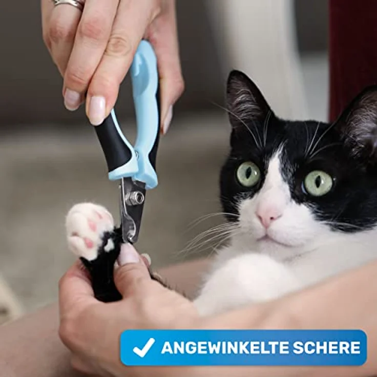 BluePet Kleine Krallenschere mit angewinkeltem Schneidekopf für enge Krallen, inkl. Krallenfeile für Hunde, Katzen & Kleintiere – Bild 4