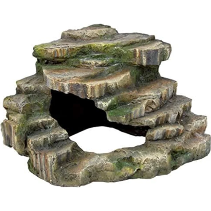 Trixie Eck-Fels mit Höhle und Plattform, naturnahe Regenwald-Optik, platzsparend, langlebig aus Polyesterharz, 24 x 19 x 25 cm – Bild 2