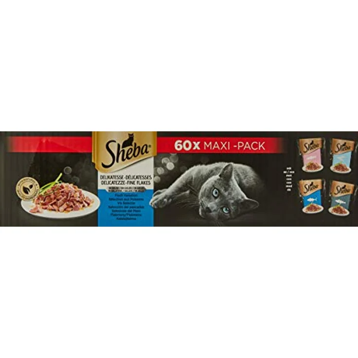 Sheba Portionsbeutel Multipack Fisch in Gelee, Katzen-Nassfutter mit Lachs, Thunfisch, Weißfisch und Kabeljau, 60 Beutel à 85 g, ohne künstliche Farb- und Konservierungsstoffe – Bild 2
