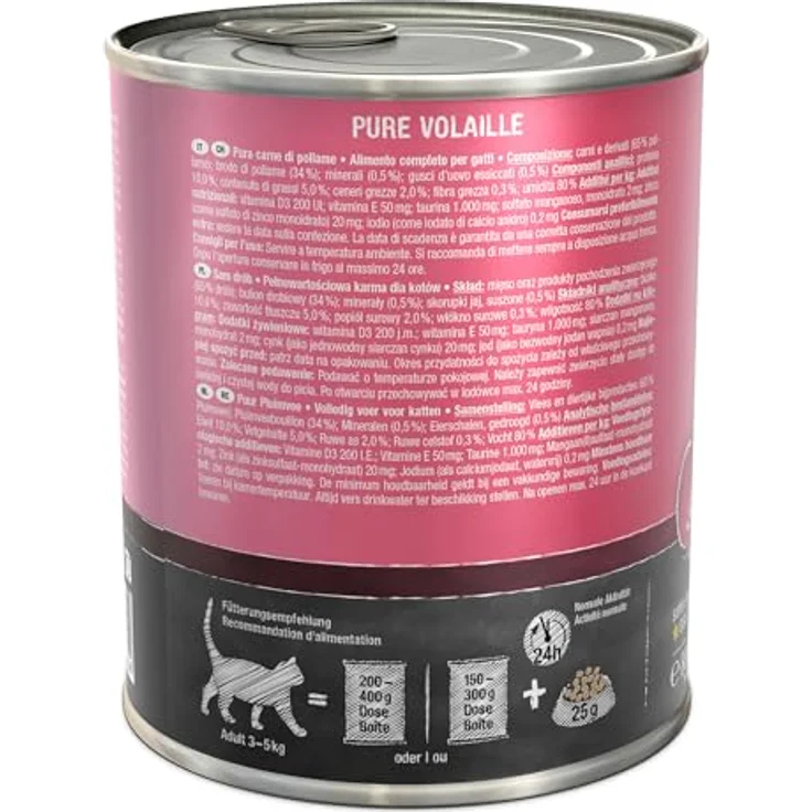 LEONARDO Geflügel pur, Nassfutter für Katzen, 6x800g Dose, getreidefreies Alleinfutter, Made in Germany – Bild 3