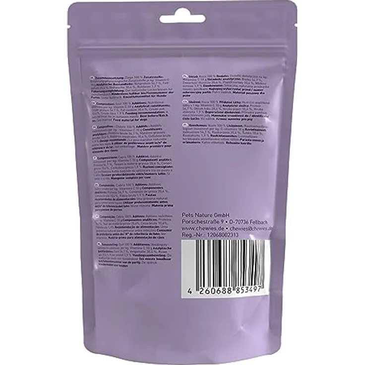 Chewies Fleischstreifen Maxi, 150 g aus 100% Ziege, hypoallergen & getreidefrei, getrocknete Ziegenfleisch Kaustreifen für Hunde – Bild 2