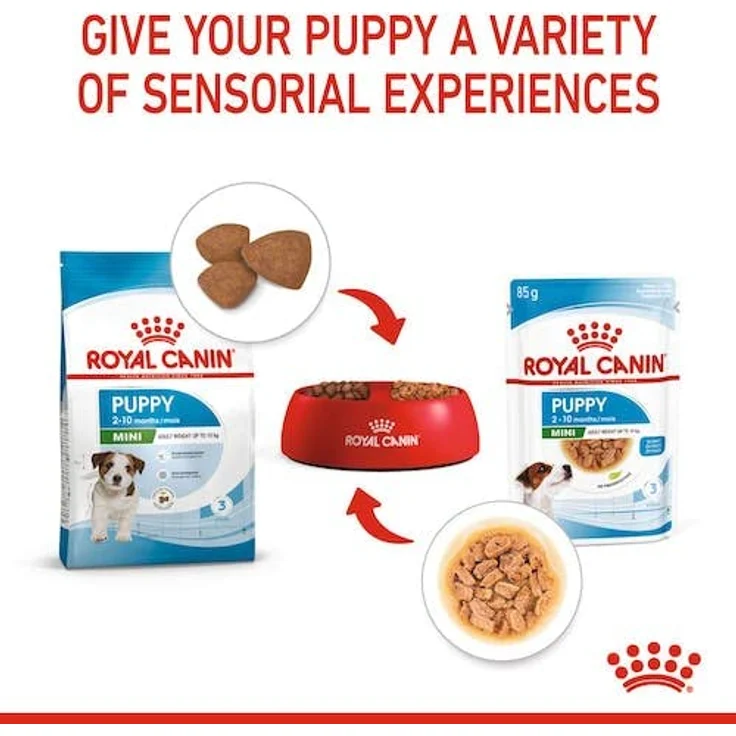 Royal Canin Mini Puppy, Nassfutter für kleine Hundewelpen, 12 x 85 g, feine Stückchen in Soße, bis 10 Monate, weiche Textur für Milchzähne – Bild 5