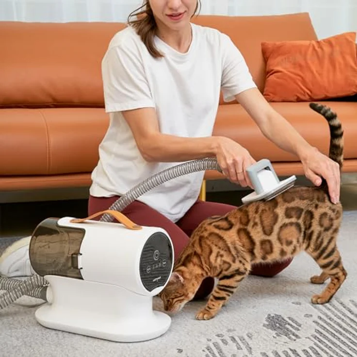 AstroPet Hundeschermaschine mit Staubsauger, 5-in-1 Tierpflege-Set für Hunde und Katzen, 2L Behälter, verstellbare Führungskämme für Schnitthöhen von 6 mm bis 28 mm – Bild 5