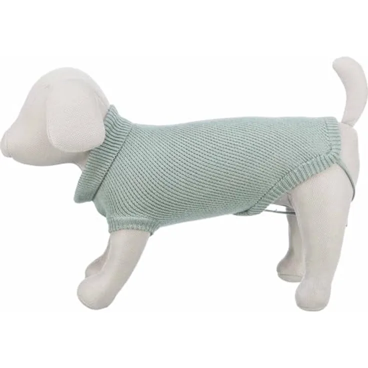 Trixie Citystyle Hundepullover Berlin Sage, warmer Pulli mit Kragen und Beinschlaufen, Größe L, 60 cm, aus Baumwolle/Wolle/Polyamid, waschbar bei 30 Grad
