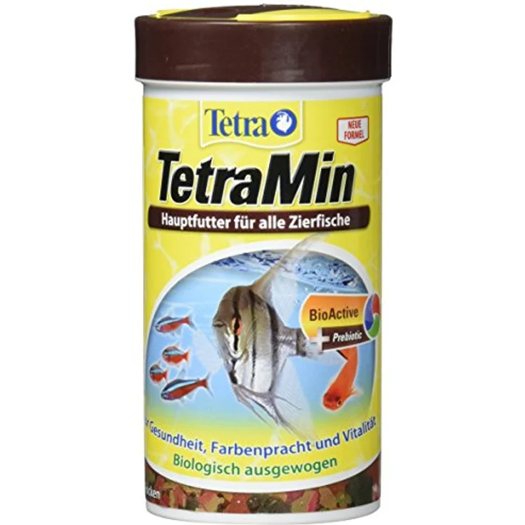 UINCLU TetraMin Hauptfutter für Zierfische, Flockenform mit Präbiotika für gesundes Fischleben, 250 ml Dose – Bild 1