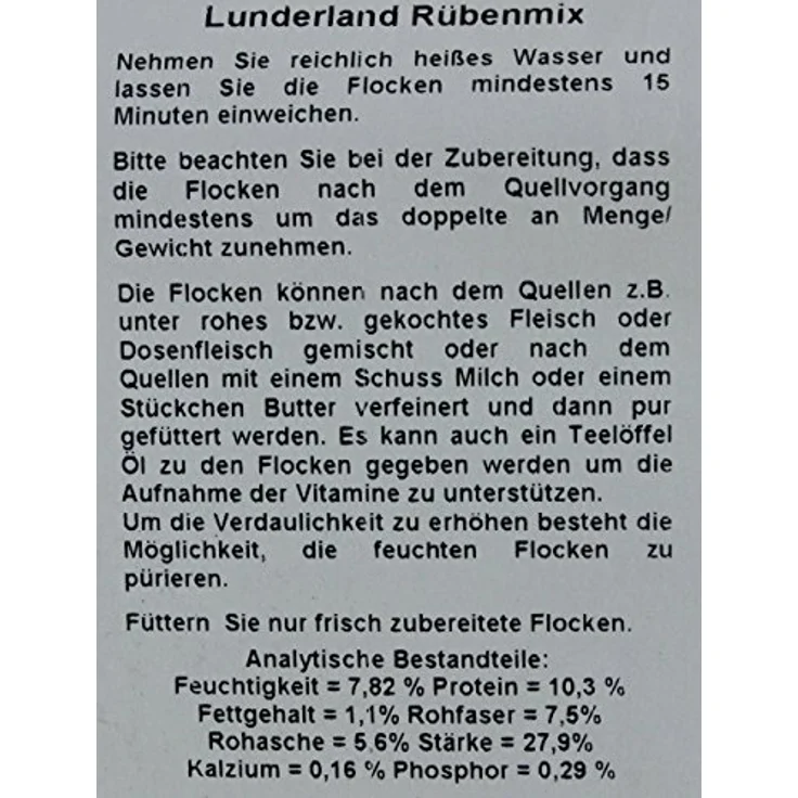 Lunderland Rübenmix 5 kg, Ergänzungsfuttermittel für Hunde und Katzen mit Kartoffel, Pastinake, Mohrrübe, Zucchini und Kürbis – Bild 2