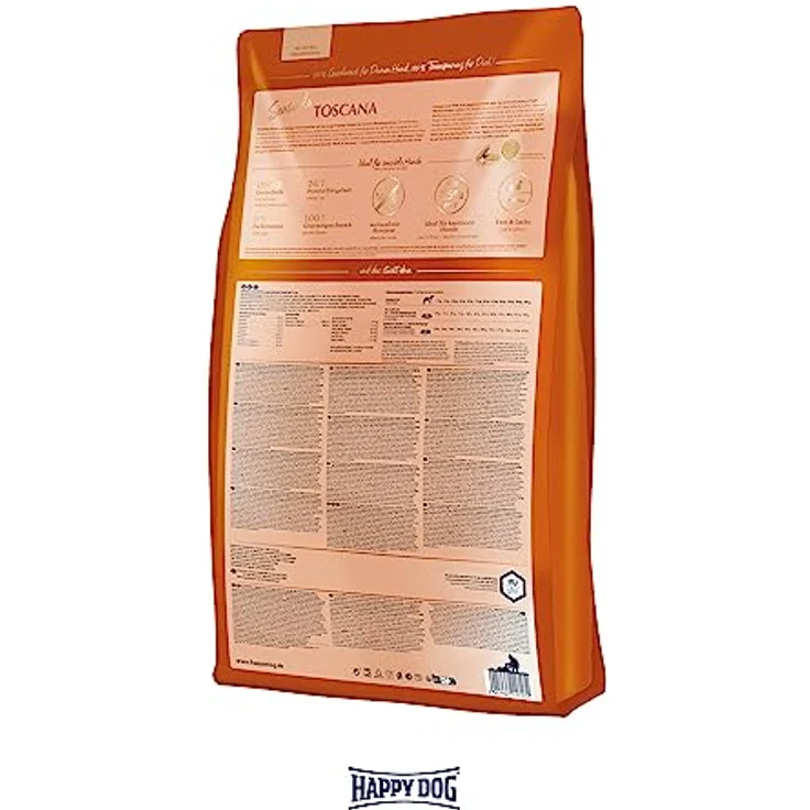 Happy Dog Sensible Trockenfutter Adult Toscana, weizenfrei, mit Ente und Lachs, 4 kg – Bild 4