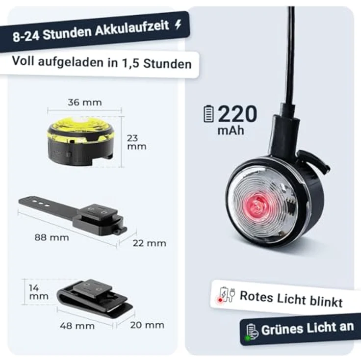 PAJ Light MINI, stark leuchtendes Mini Leuchthalsband für kleine + mittlere Hunde & Katzen – 100% wasserdicht, anpassbare Anbringung, 7 Farben für Sicherheit bei Nacht – Bild 5