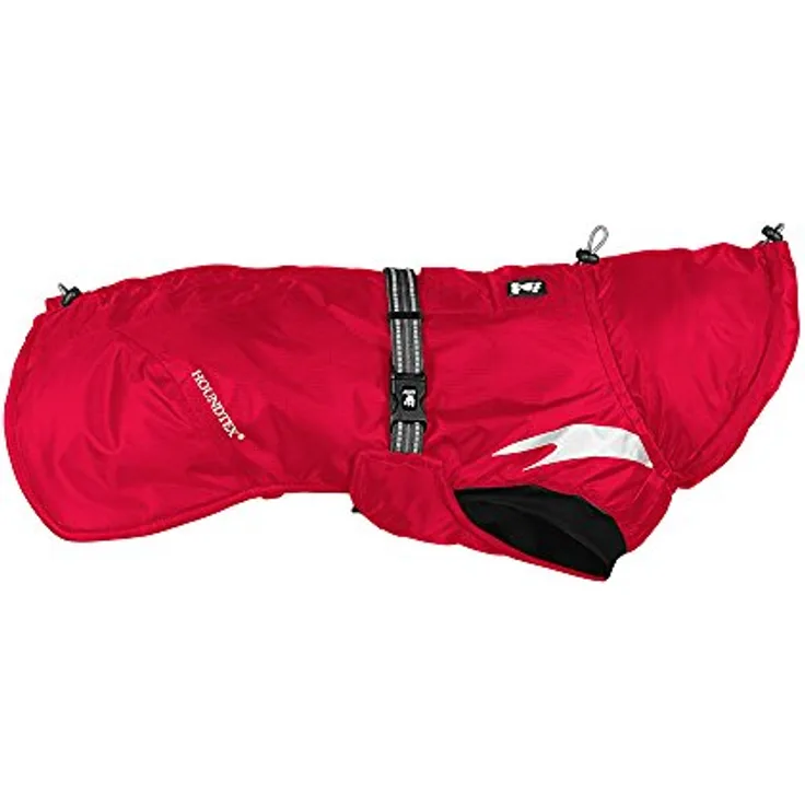 HURTTA Hundemantel Summit Winterjacke kirsche - Wärmeisolierung und Bewegungsfreiheit, mit eingearbeitetem Hundegeschirr und reflektierenden Elementen