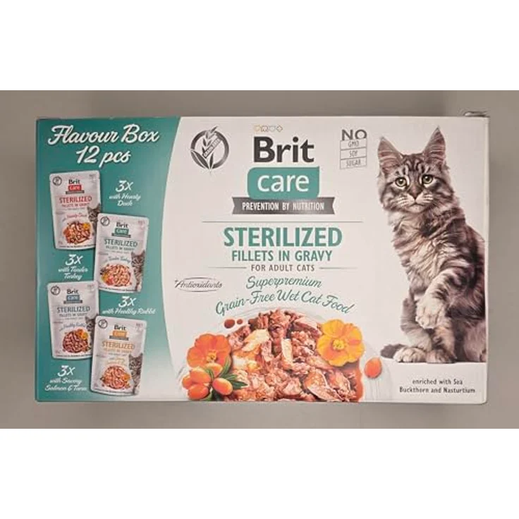 Brit Care Cat Box Fillets in Gravy, Katzen-Nassfutter für sterilisierte Katzen, 12x85g – Bild 2