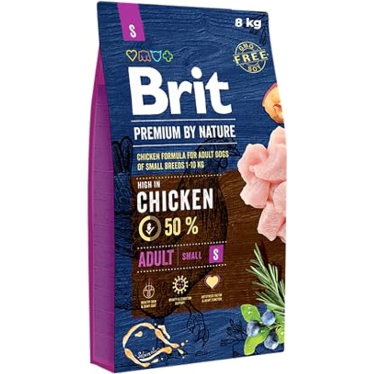 Brit Premium by Nature Adult S, Hunde-Trockenfutter 8kg für ernährungsbewusste Hunde – Bild 1