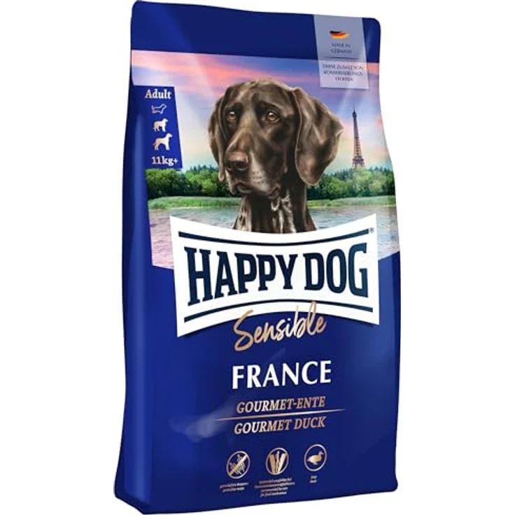 Happy Dog Sensible Trockenfutter Hund Adult, getreidefrei mit Gourmet-Ente und Omega-Fettsäuren, 11 kg – Bild 1
