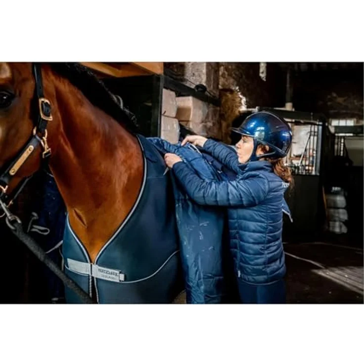 Horseware Dry Liner Abschwitzdecke 50g, navy/silver, schnelles Trocknen, Deckengröße 140 cm / 6'3 – Bild 5