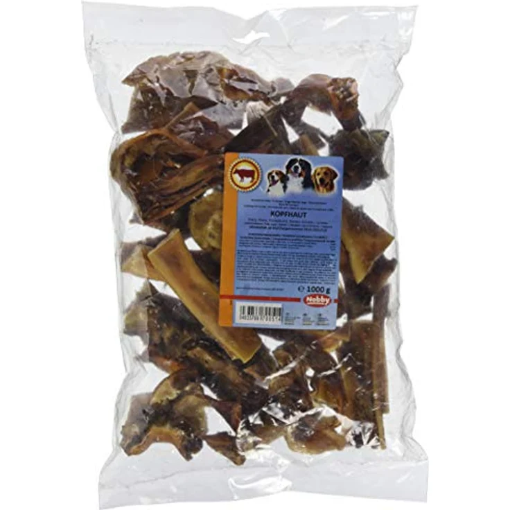 Nobby Rinderkopfhaut, Hundesnack im Beutel, 1000 g – Bild 1