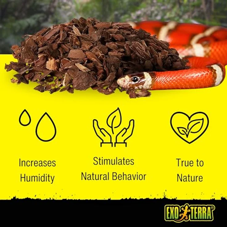 Exo Terra Terrarium Substrat Waldrinde, feuchtigkeitsbindend und dekorativ, ideal für Reptilien – Bild 2