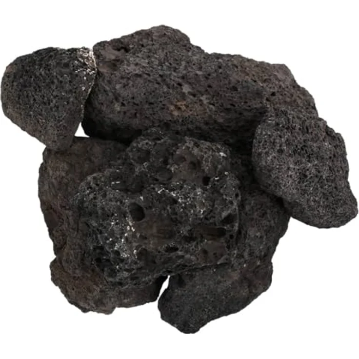 vidaXL Aquariendeko Lavagranulat, 10 kg Schwarz, 100% natürliches Vulkangestein für Süß- und Salzwasser-Aquarien, 10-30 cm – Bild 4