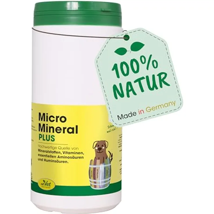 cdVet MicroMineral plus, Ergänzungsfuttermittel für Hunde und Katzen mit Bio-Moringa und natürlichen Eisenquellen, 1 kg Packung