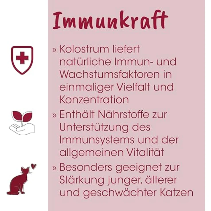 cdVet ImmunKraft, 30g gefriergetrocknetes Rinderkolostrum zur Stärkung des Immunsystems bei Katzen, 1er Pack – Bild 2