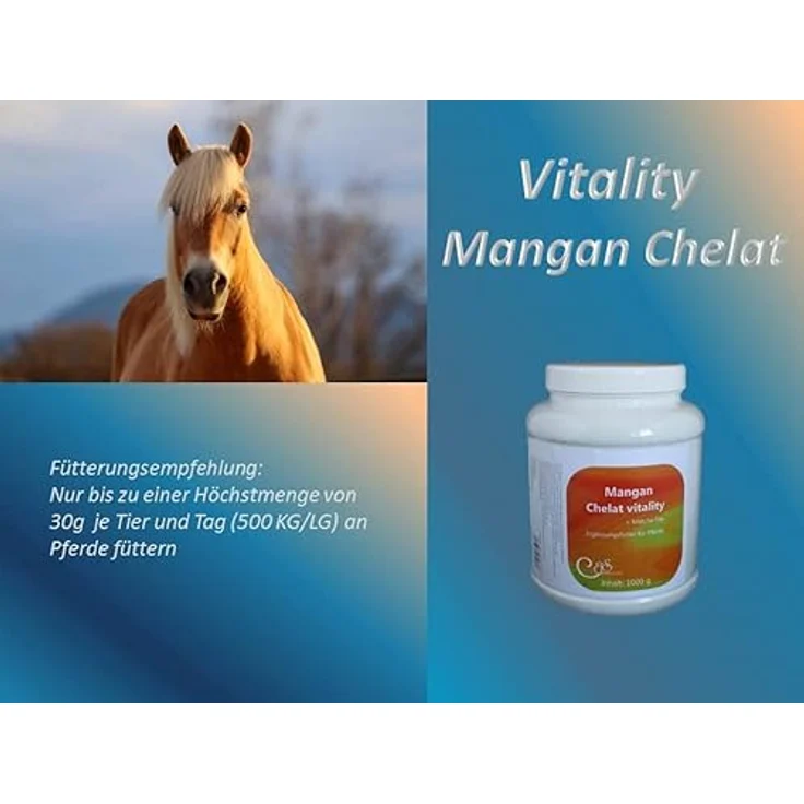 Barbara Seitz Mangan Chelat Vitality, Ergänzungsfutter für Pferde bei erhöhtem Manganbedarf, 1000 g, fördert Fettstoffwechsel und Bindegewebe – Bild 5