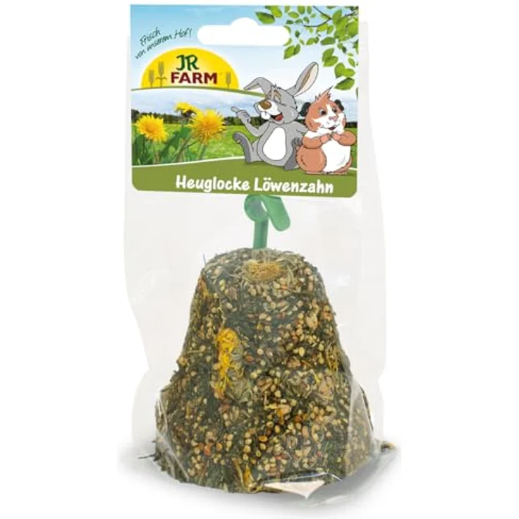 JR Farm Heuglocke Löwenzahn, 5 Stück Heu-Cubes zum Aufhängen für Kleintiere – Bild 1