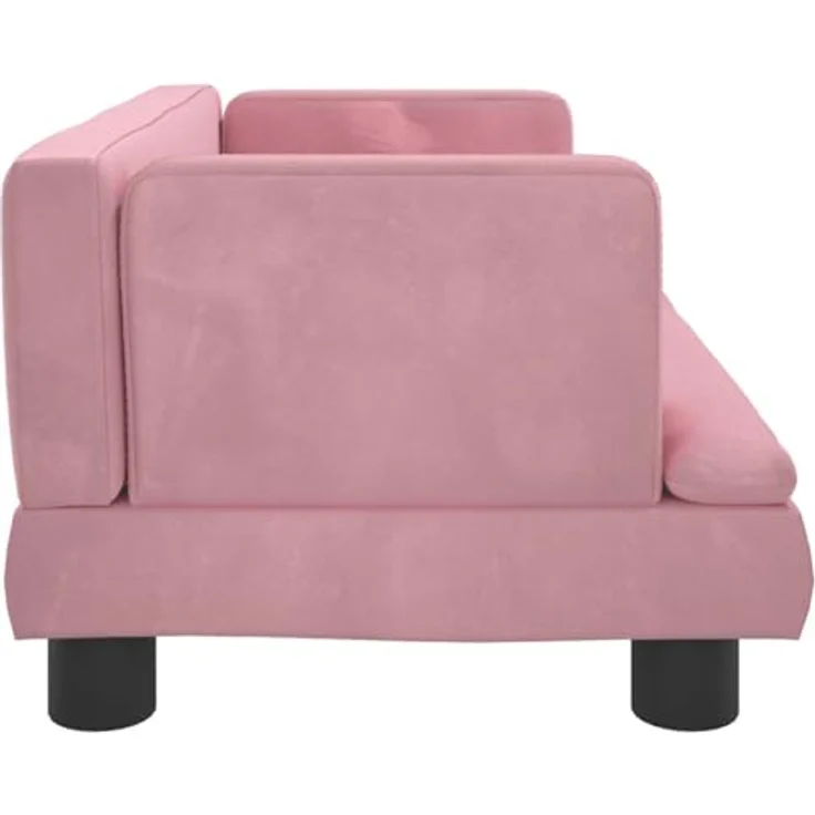 vidaXL Hundematratze Rosa, Samt Hunde-Sofa mit massivem Kiefernholzrahmen und Schaumstofffüllung – Bild 5