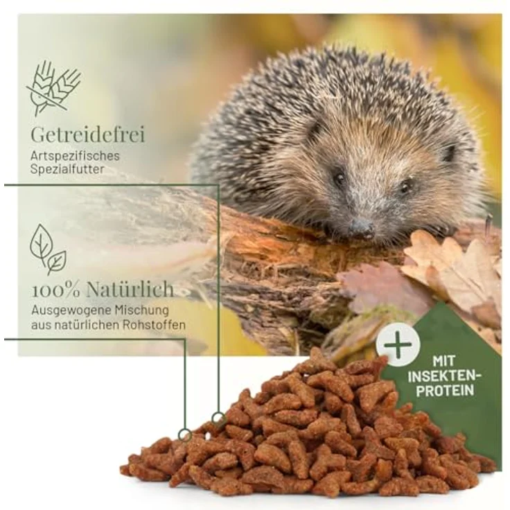 WILDLIFE HOME Igelfutter, Getreidefreies Trockenfutter mit Insektenprotein, 1kg, von Igelhilfen empfohlen – Bild 2