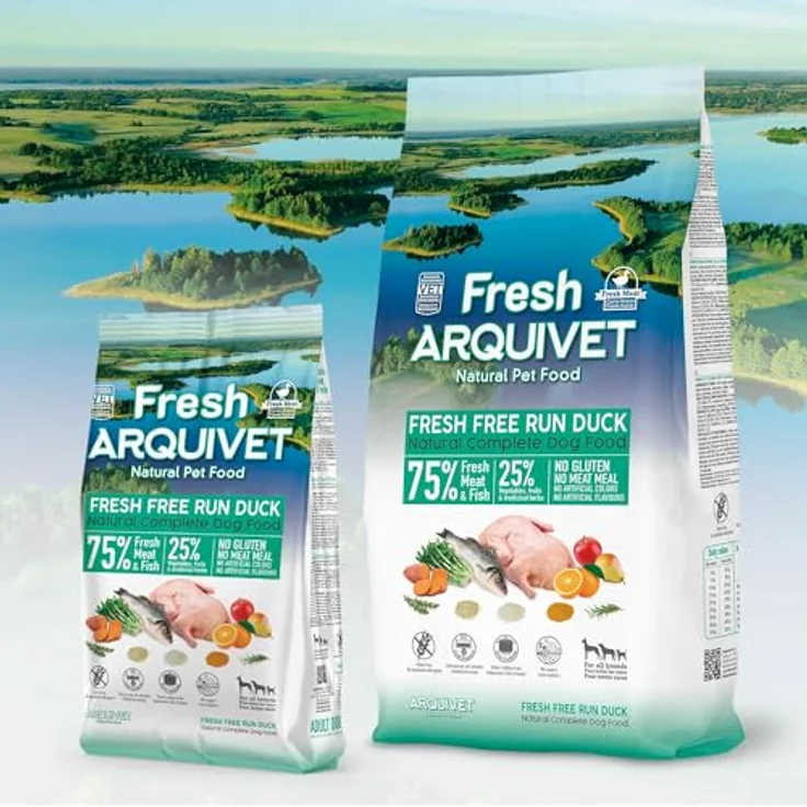 Arquivet Fresh Free Run Duck 10 kg, Semi-Moist Hunde-Trockenfutter mit 75% Fleisch und frischem Fisch, glutenfrei und gedämpft – Bild 4